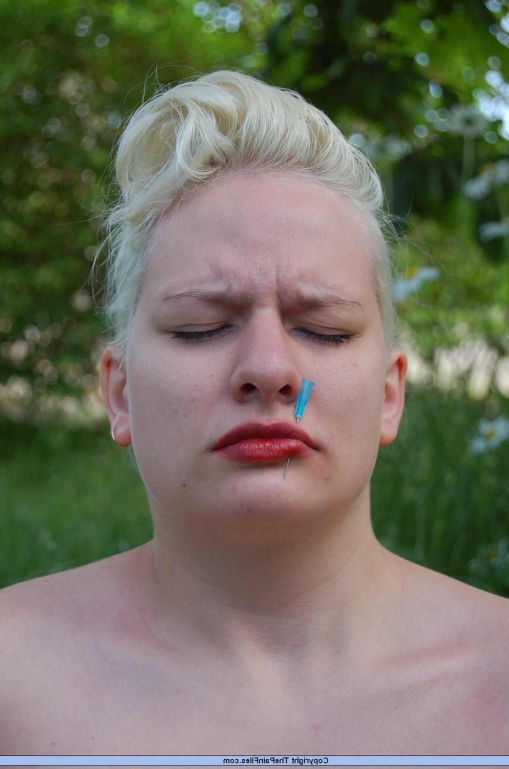 16P Facial needle pain and xtreme outdoor bdsm torment