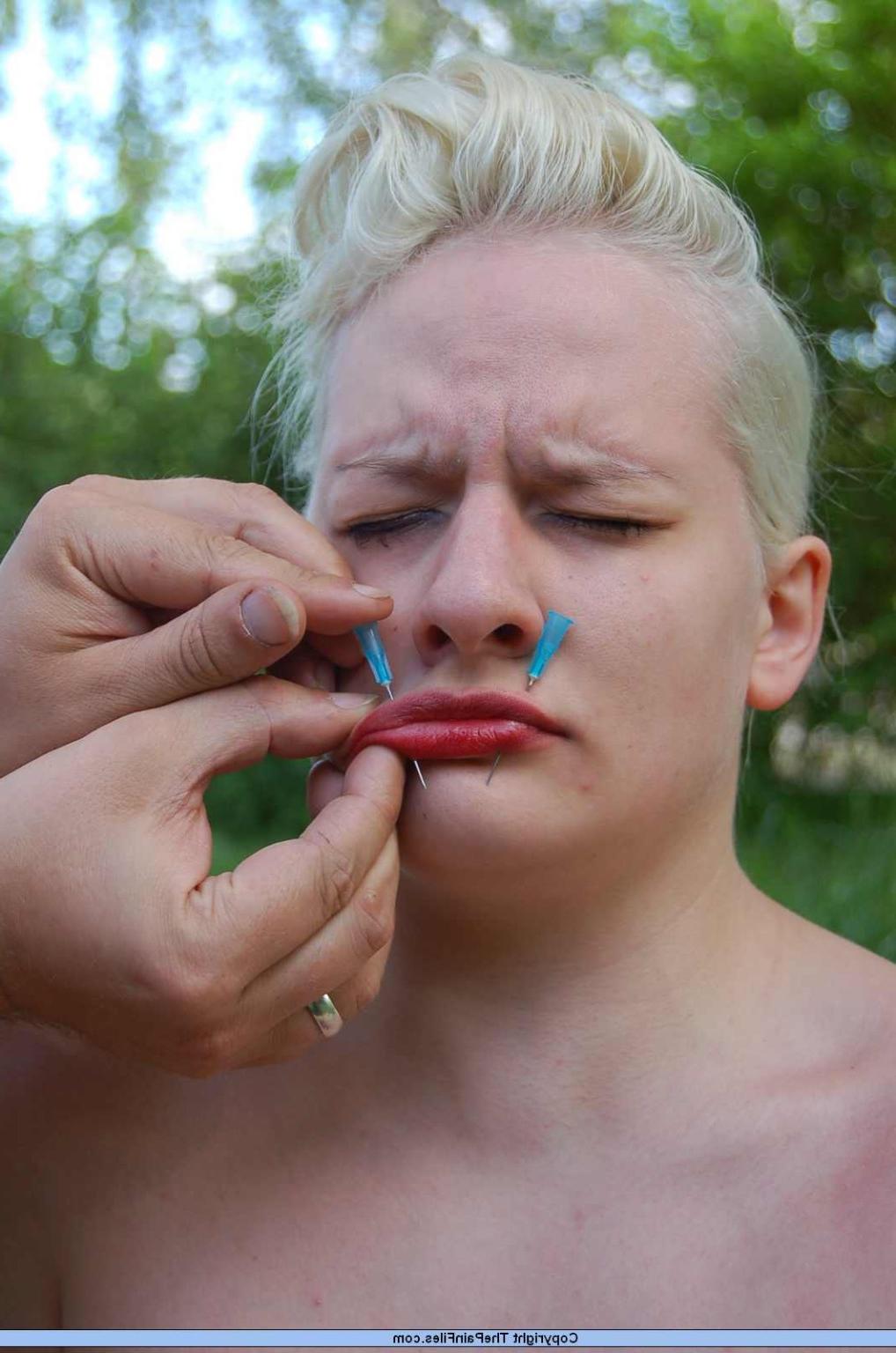 16P Facial needle pain and xtreme outdoor bdsm torment