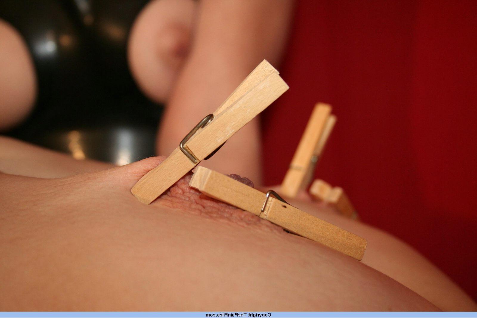 16P Lesbian bdsm torment and tit pain by femdom domina
