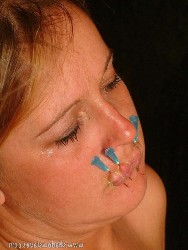 15P Pretty Milf slave girl is silenced with some heavy needle BDSM