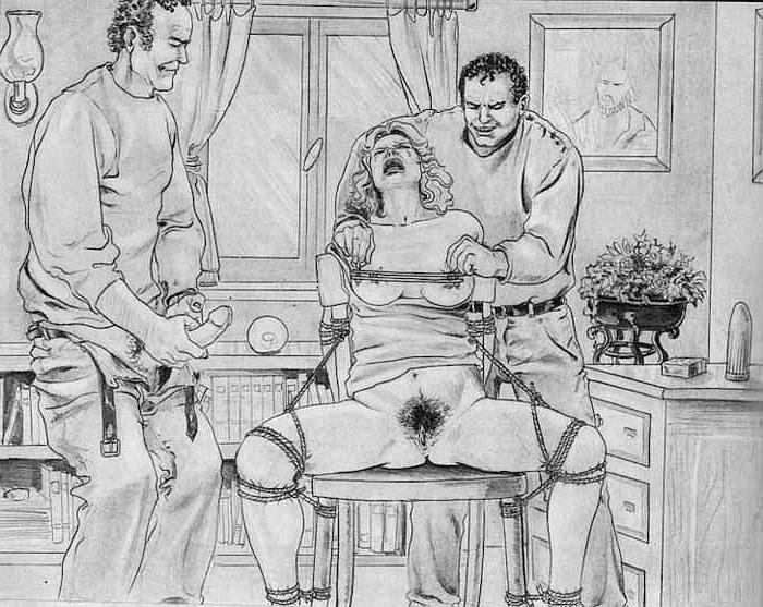15P horrific and terrible vintage bdsm drawings