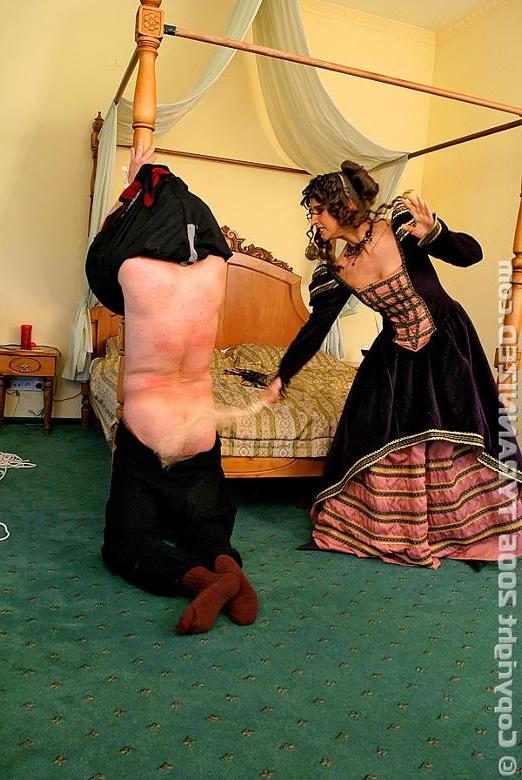 16P Two hot dominas pour hot candle wax over a tied up clown