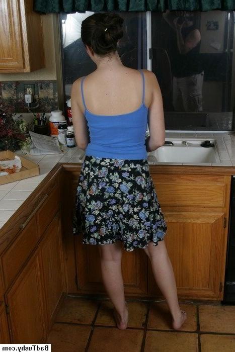 16P teen getting a bdsm spanking in the kitchen