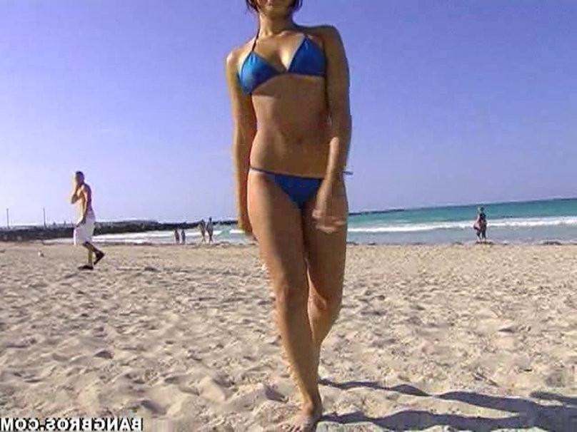16P Anna gets nude at a beach before she rides cock