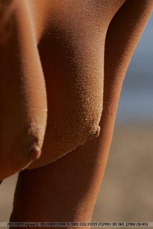 16P Lovely Russian teen Anja posing naked on bank the river