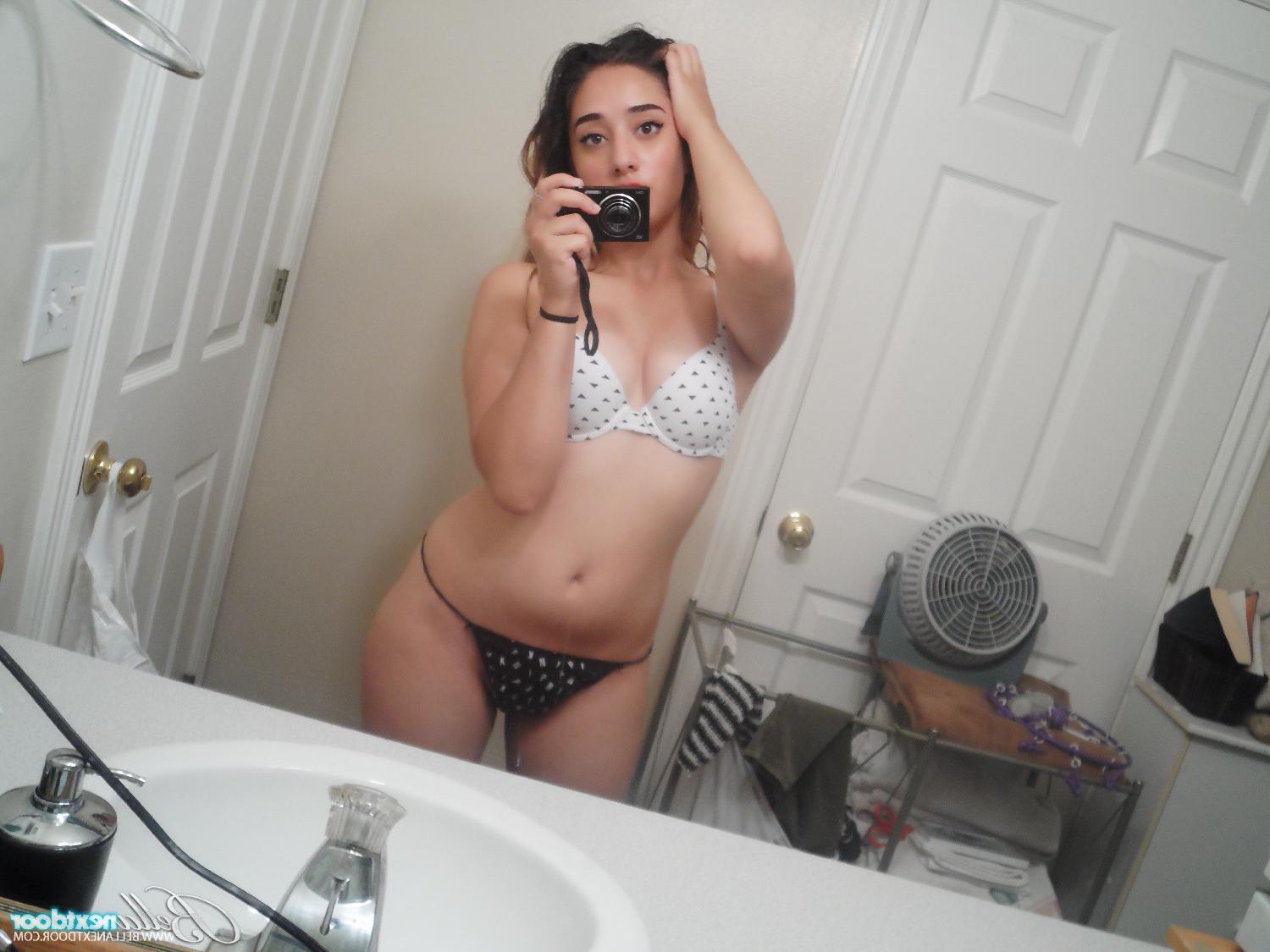 15P Naughty teen Lupe Diaz takes nude selfies in a mirror