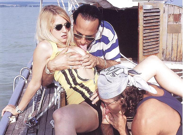 20P Blonde fucking two guys on a sailboat