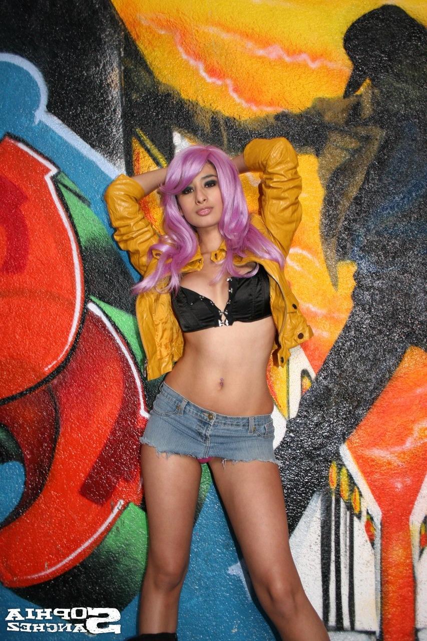 16P Busty latina wearing wig