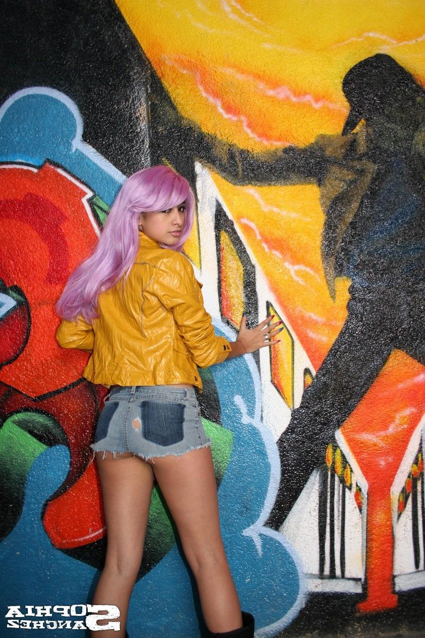 16P Busty latina wearing wig