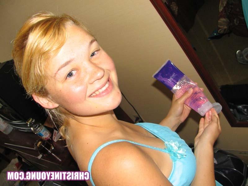 15P Fun-loving blonde Christine Young in this cute teen gallery