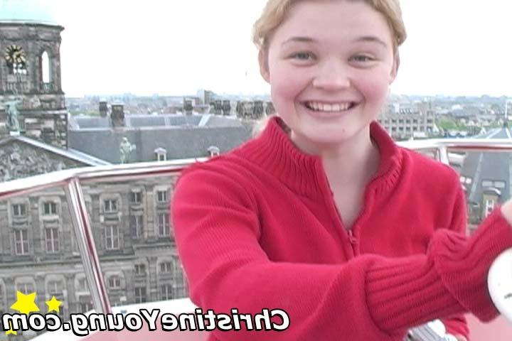 15P Sexy teen slut Christine Young dildo-fucking her pussy