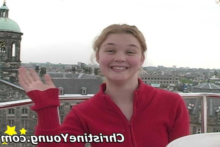 15P Sexy teen slut Christine Young dildo-fucking her pussy
