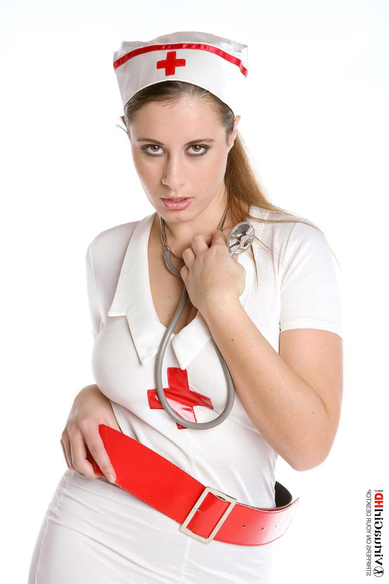 16P Naughty nurse Elya showing nice tits and pussy