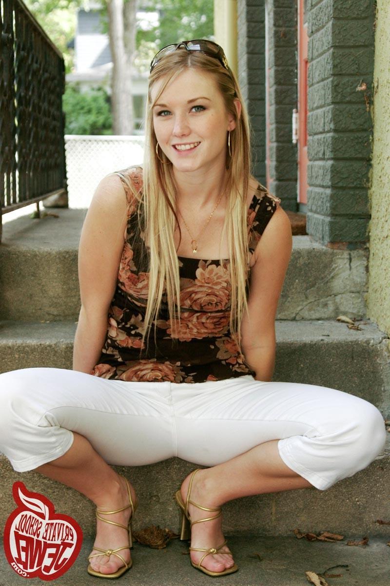 16P Cute teen shows body on porch