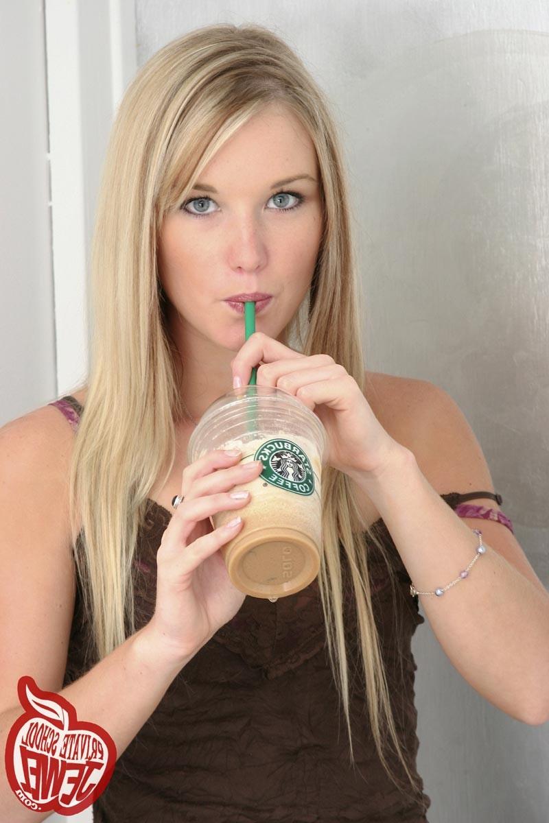 16P Thin blonde teen girl strips