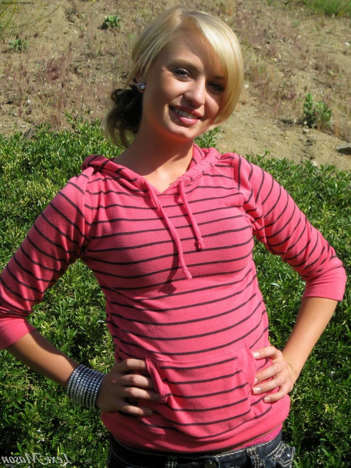 15P Slim blonde teen with tiny tits
