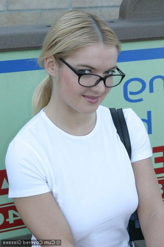 15P Blonde bus stop babe with big natural hooters