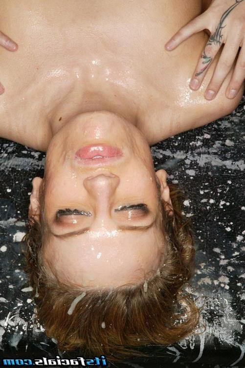 17P Facial bukkake gangbang session with nasty slut pornstar
