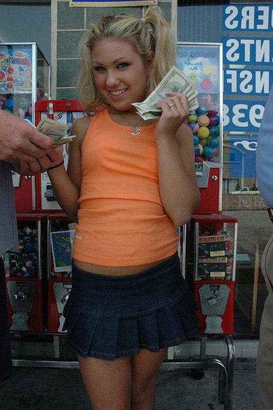 10P Blonde teen giving her pussy to grannies for some dollars