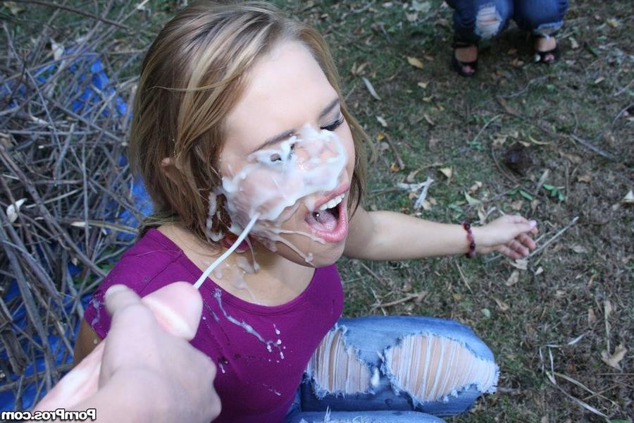 16P Blonde Kimberly Kiss creamed in a sperm frenzy