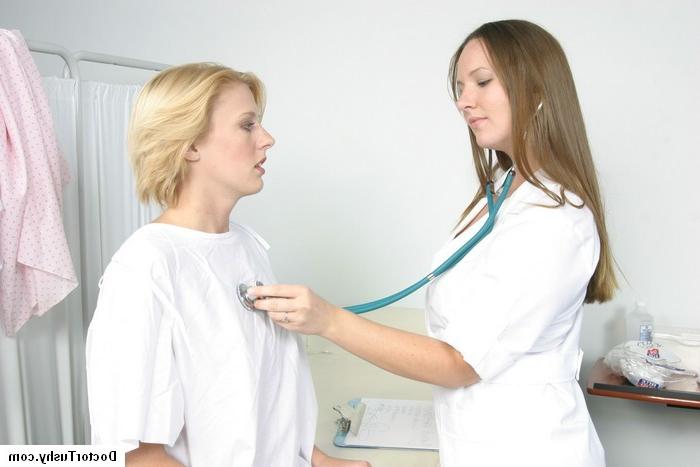 16P blonde teen getting a medical exam