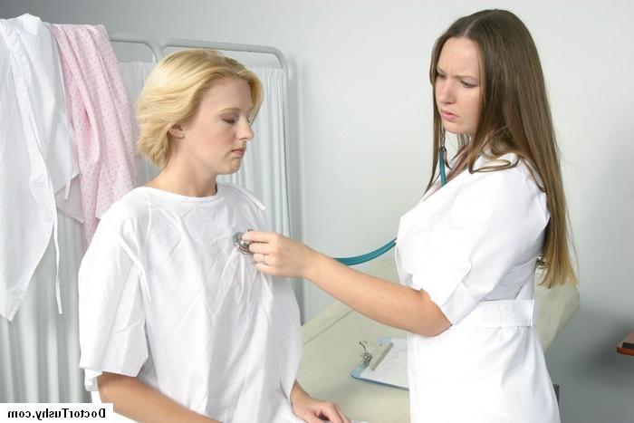 16P blonde teen getting a medical exam