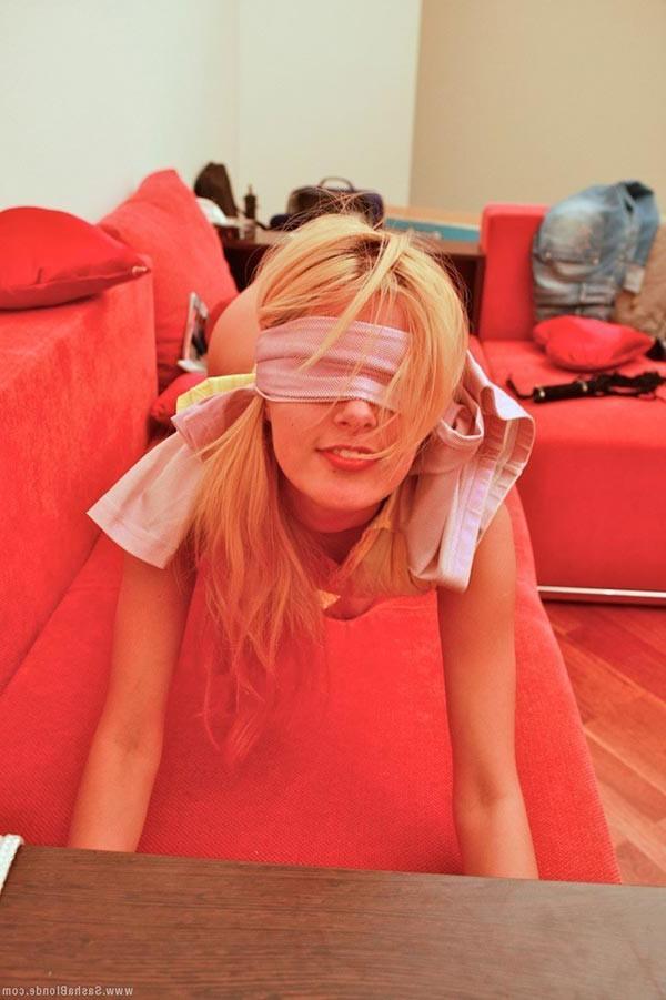 17P Stunning blindfolded young blonde getting banged hard on camera