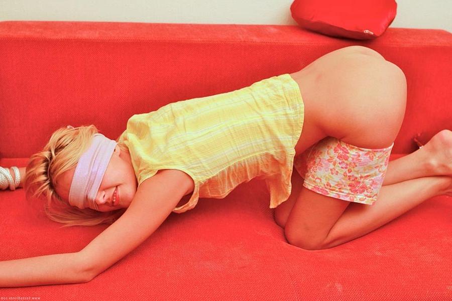 17P Stunning blindfolded young blonde getting banged hard on camera