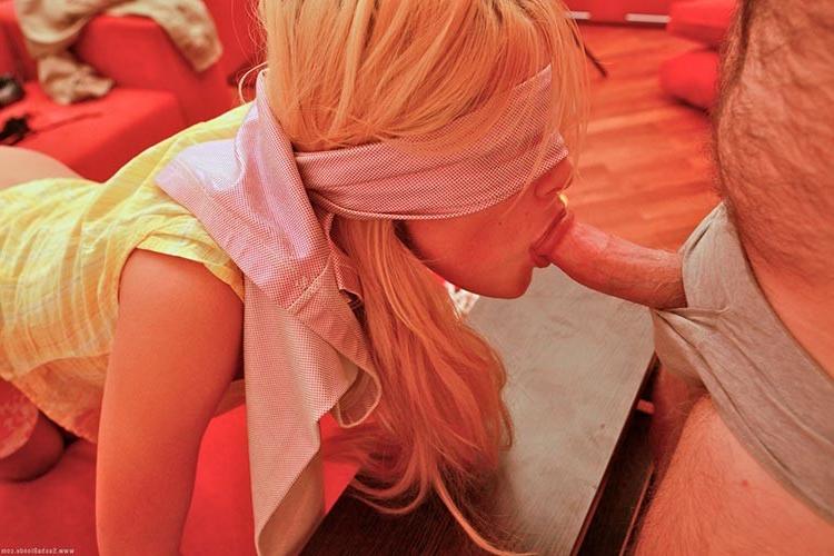 17P Stunning blindfolded young blonde getting banged hard on camera