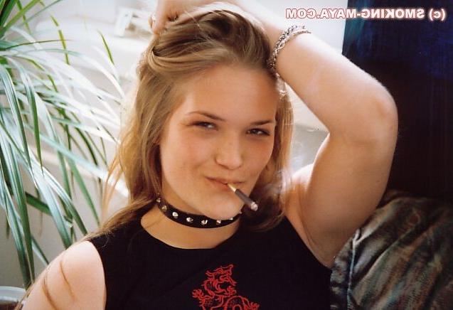 16P Amateur blonde teen smoking