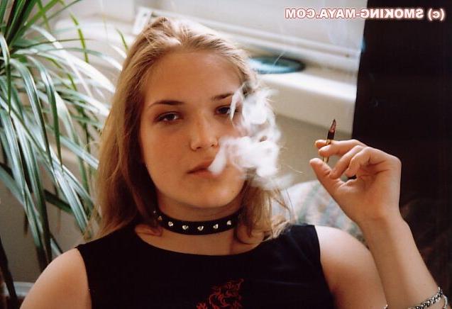 16P Amateur blonde teen smoking