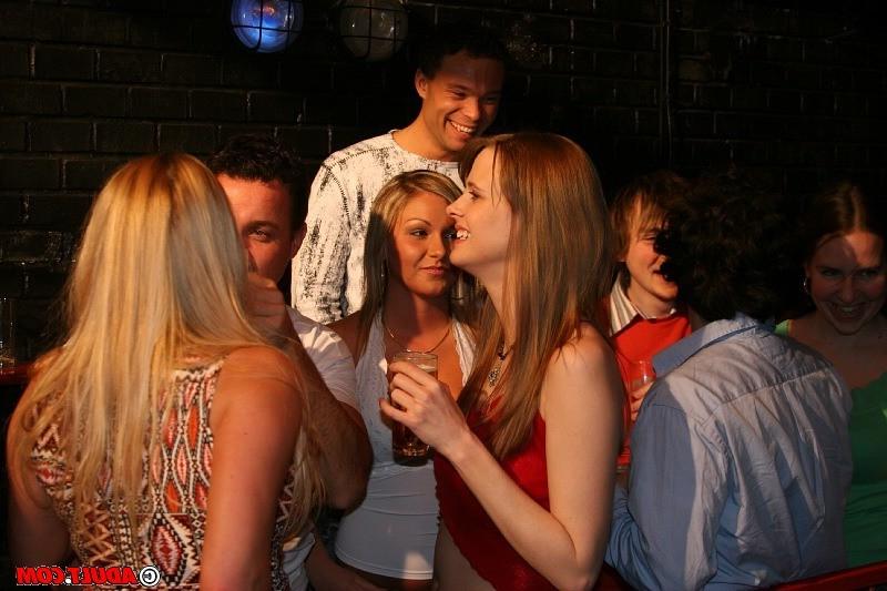 16P Horny drunk hotties turning club party into public groupsex orgy