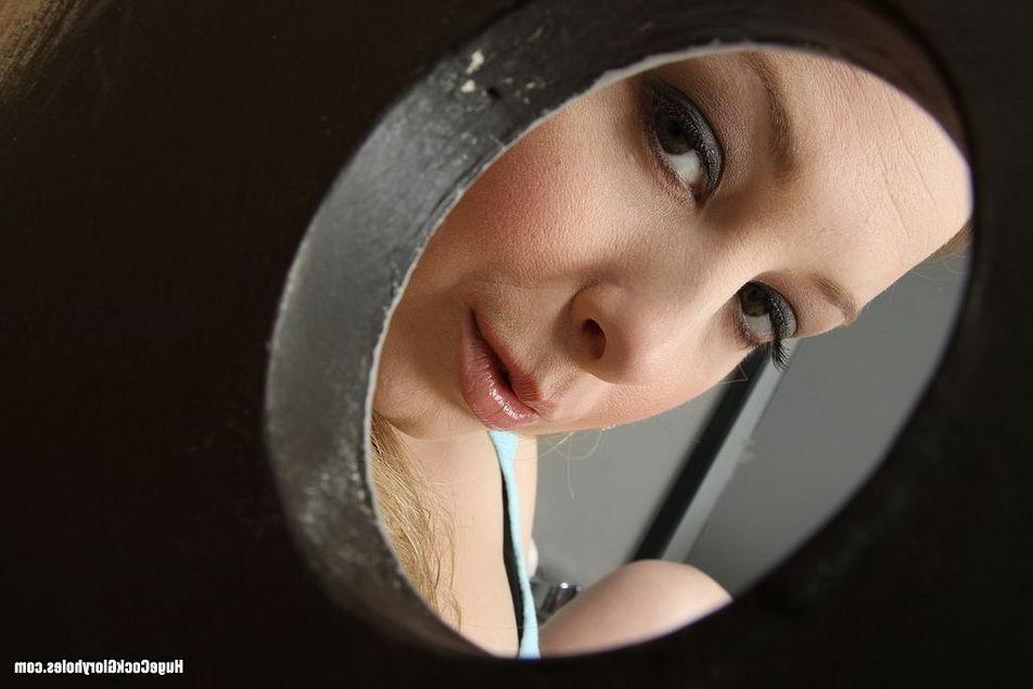 16P Sunny Lane sucks an unknown huge cock at gloryhole