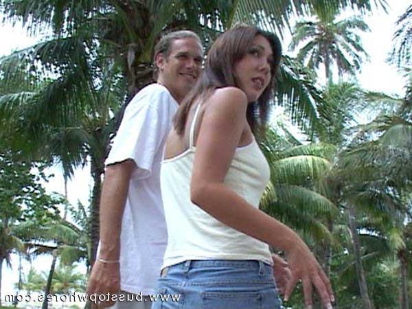 18P Sexy brunette bus rider gets cum shot on her tits after a hard fuck by a strange