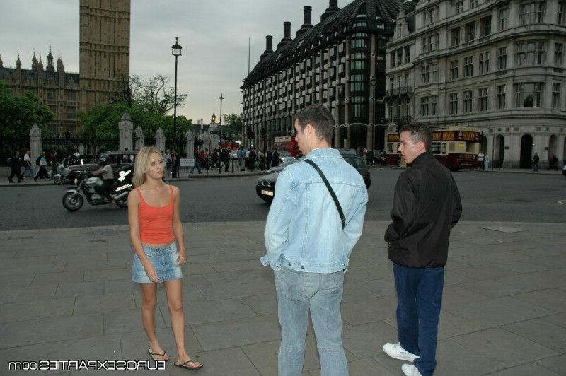 15P This euro babe gets sandwiched between 2 hard cocks