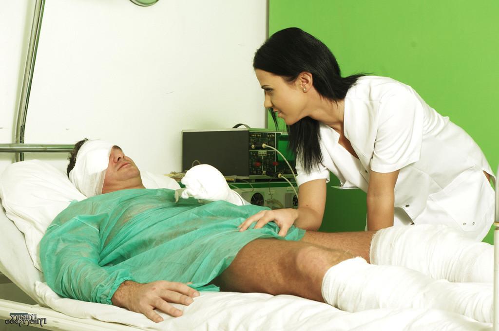 14P Naughty nurse Denise Sky takes care of her patient's cock
