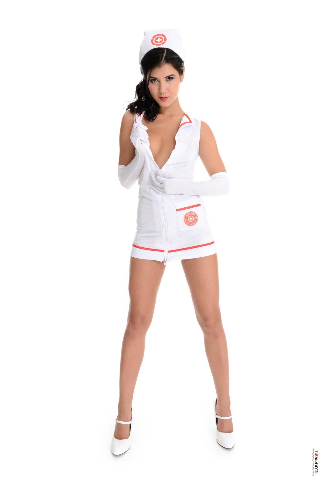 15P Sexy nurse undressing and spreading
