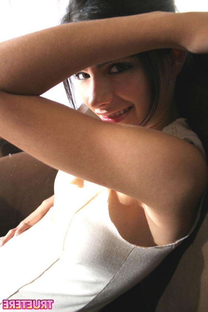 15P Sexy latina teen in cream clothes