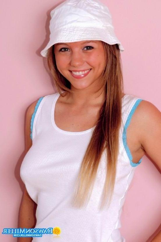 16P cute brunette teen posing in wet t-shirt