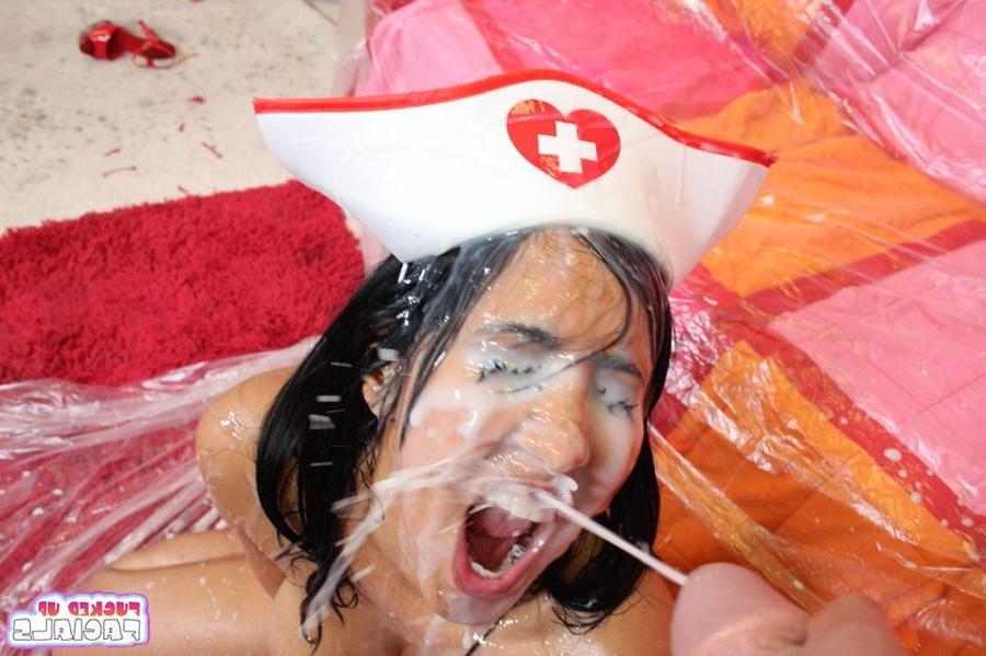 16P Isis Love totally covered in cum