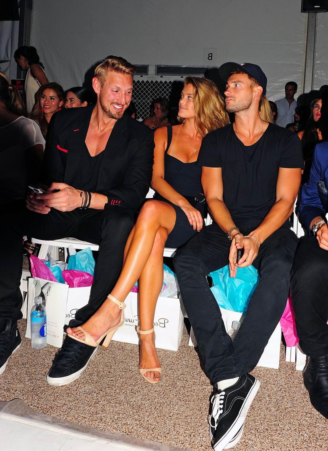 10P Nina Agdal leggy and cleavy at the Beach Bunny Show during the Mercedes FW Swim 