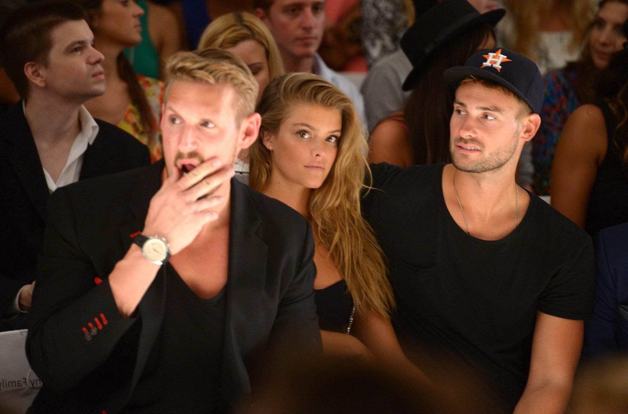 10P Nina Agdal leggy and cleavy at the Beach Bunny Show during the Mercedes FW Swim 