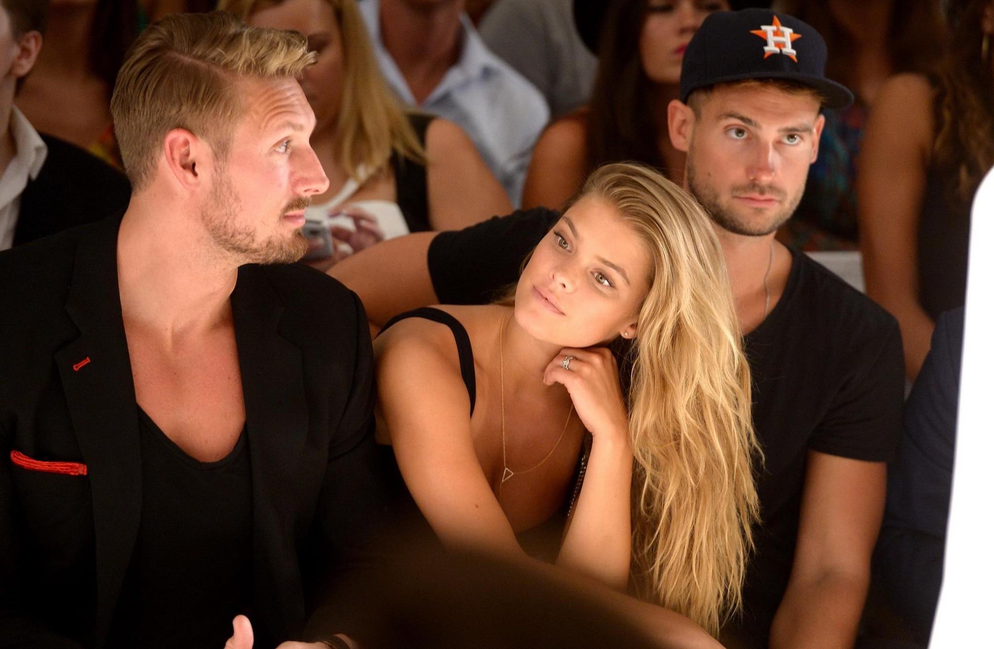 10P Nina Agdal leggy and cleavy at the Beach Bunny Show during the Mercedes FW Swim 
