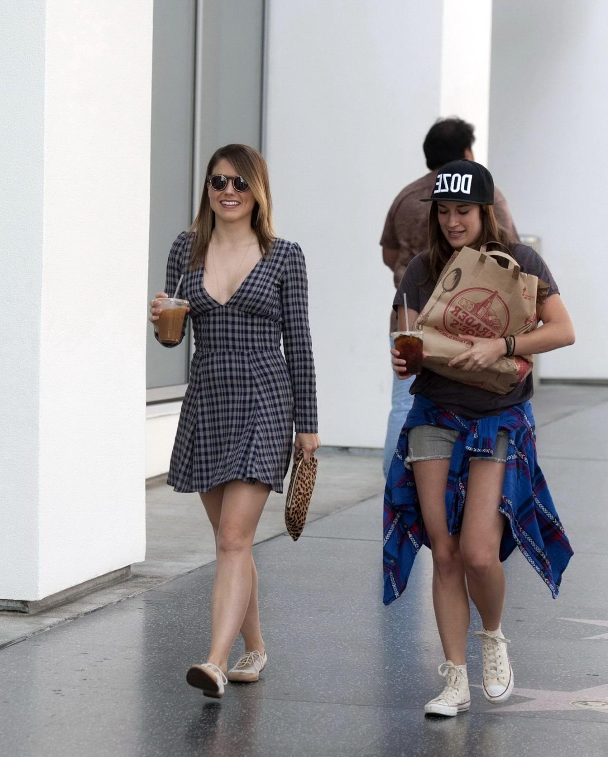 16P Sophia Bush leggy and cleavy wearing a mini dress out in LA