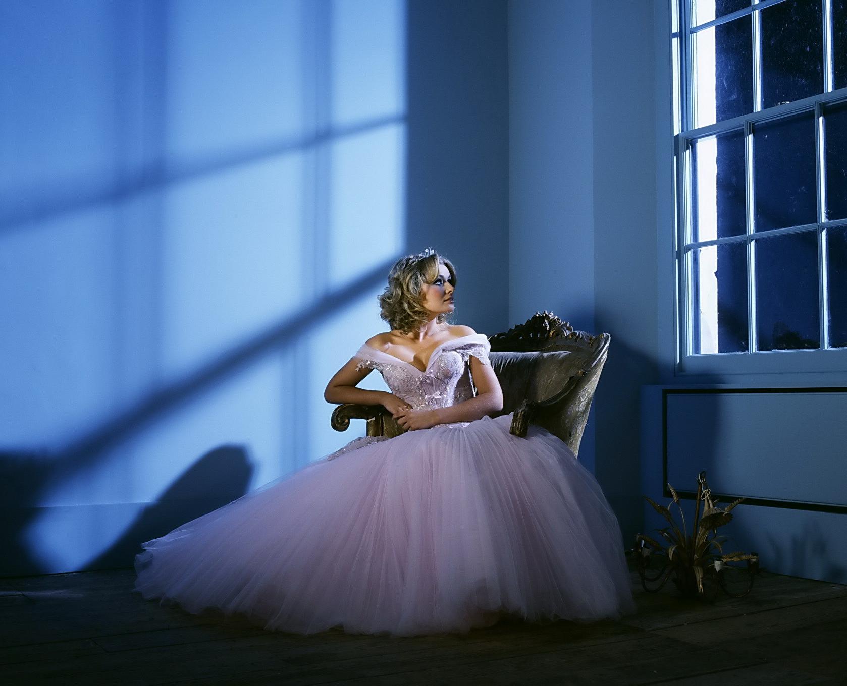 16P Katherine Jenkins cleavy and leggy wearing skimpy wedding dresses at a photoshoo
