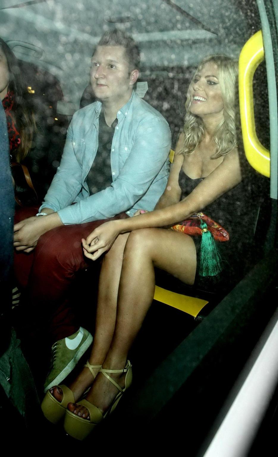 16P Mollie King busty wearing a low cut mini dress at the Arts Club in London