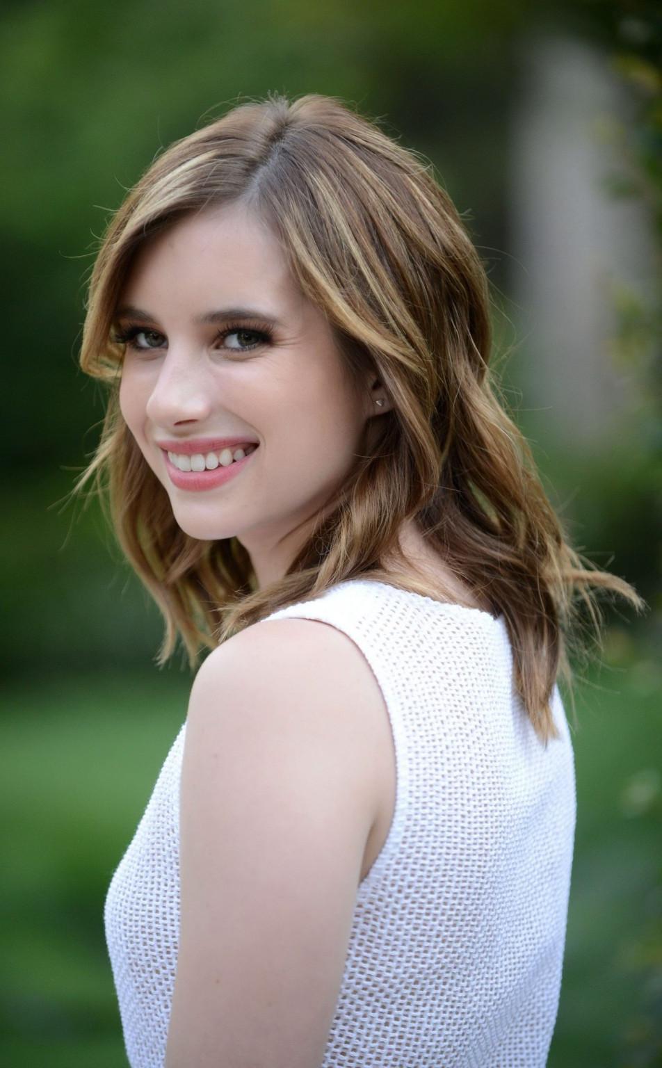 16P Emma Roberts looks hot wearing white fishnet mini dress at the NRDC Chanel Dinne