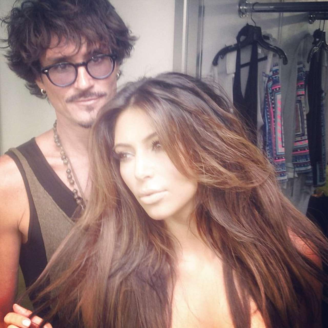 10P Kim Kardashian posing very sexy in lingerie and wedding dress
