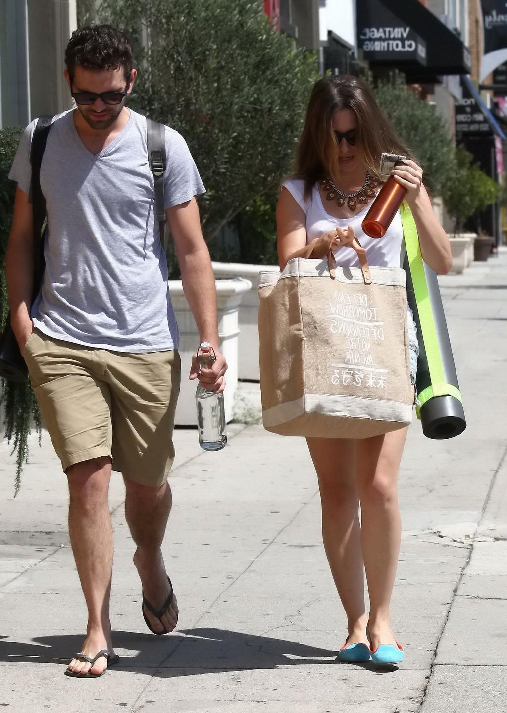 10P Sophia Bush can't hide hard nipples wearing see-thru top and denim shorts out in