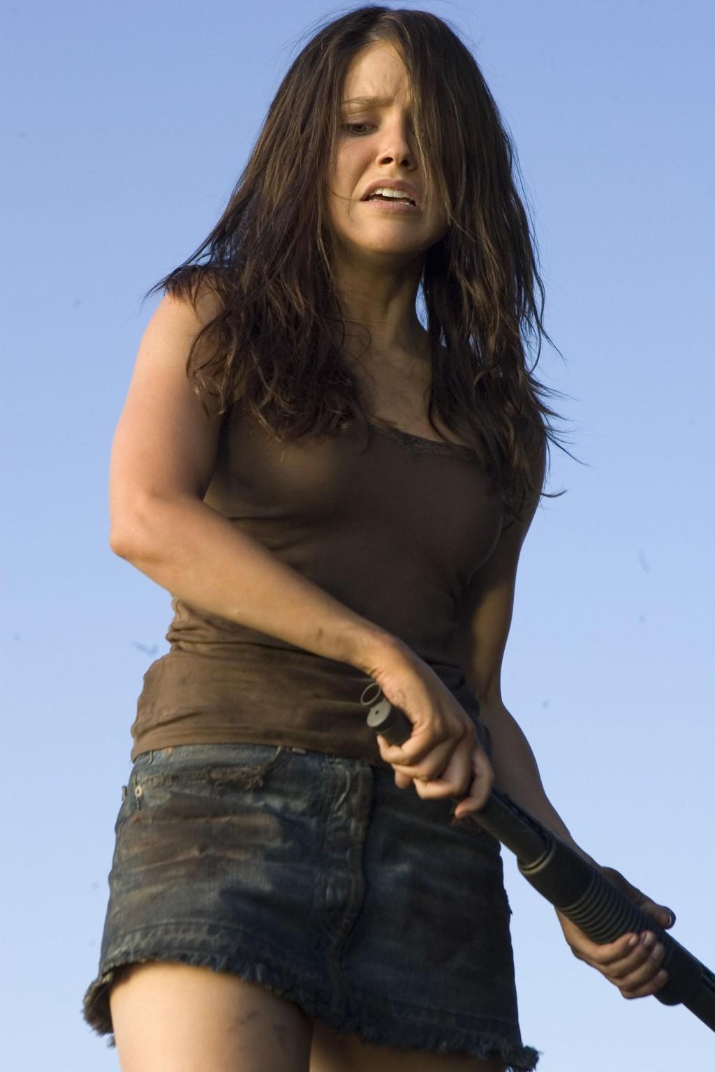 10P Sophia Bush looks very hot wearing a denim mini skirt in 'The Hitcher' stills